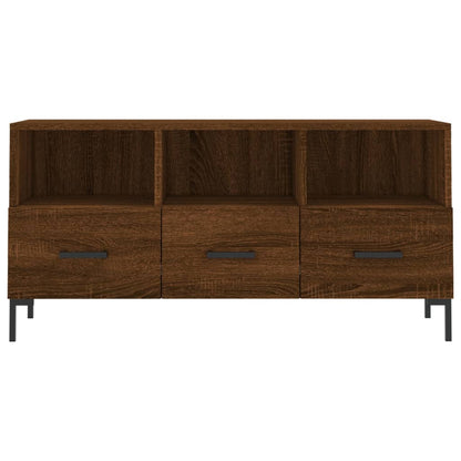 Tv-Meubel 02X36X50 Cm Bewerkt Hout Bruin Eikenkleur Bruineiken