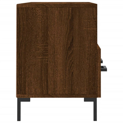 Tv-Meubel 02X36X50 Cm Bewerkt Hout Bruin Eikenkleur Bruineiken