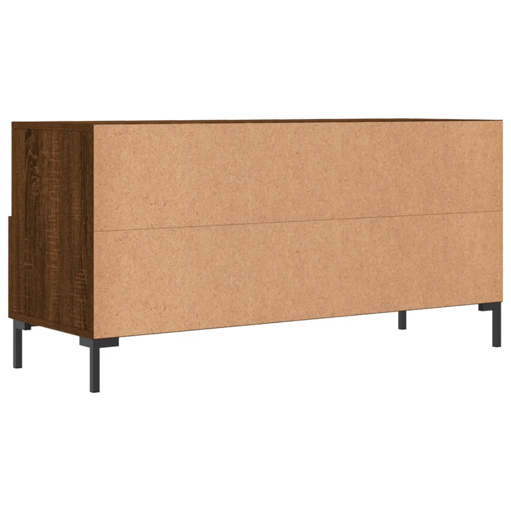 Tv-Meubel 02X36X50 Cm Bewerkt Hout Bruin Eikenkleur Bruineiken