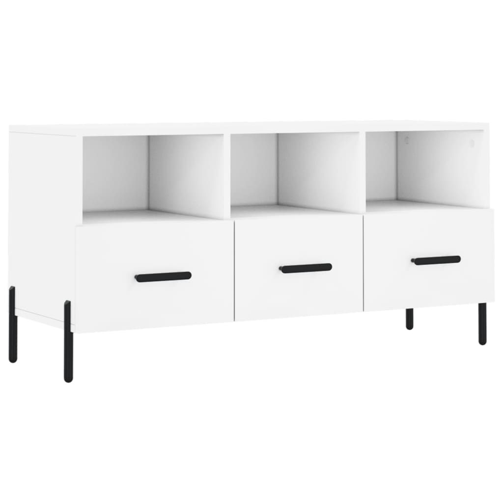 Tv-Meubel 02X36X50 Cm Bewerkt Hout Wit