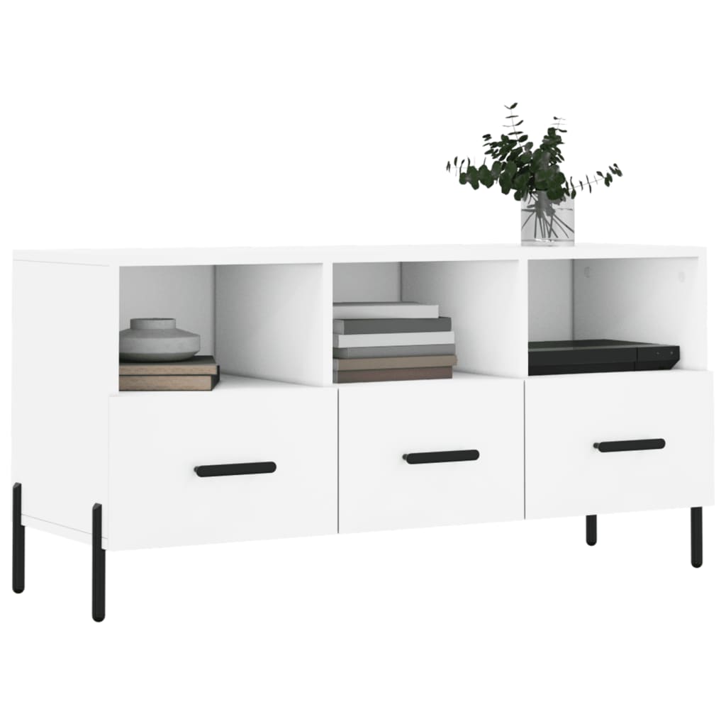 Tv-Meubel 02X36X50 Cm Bewerkt Hout Wit