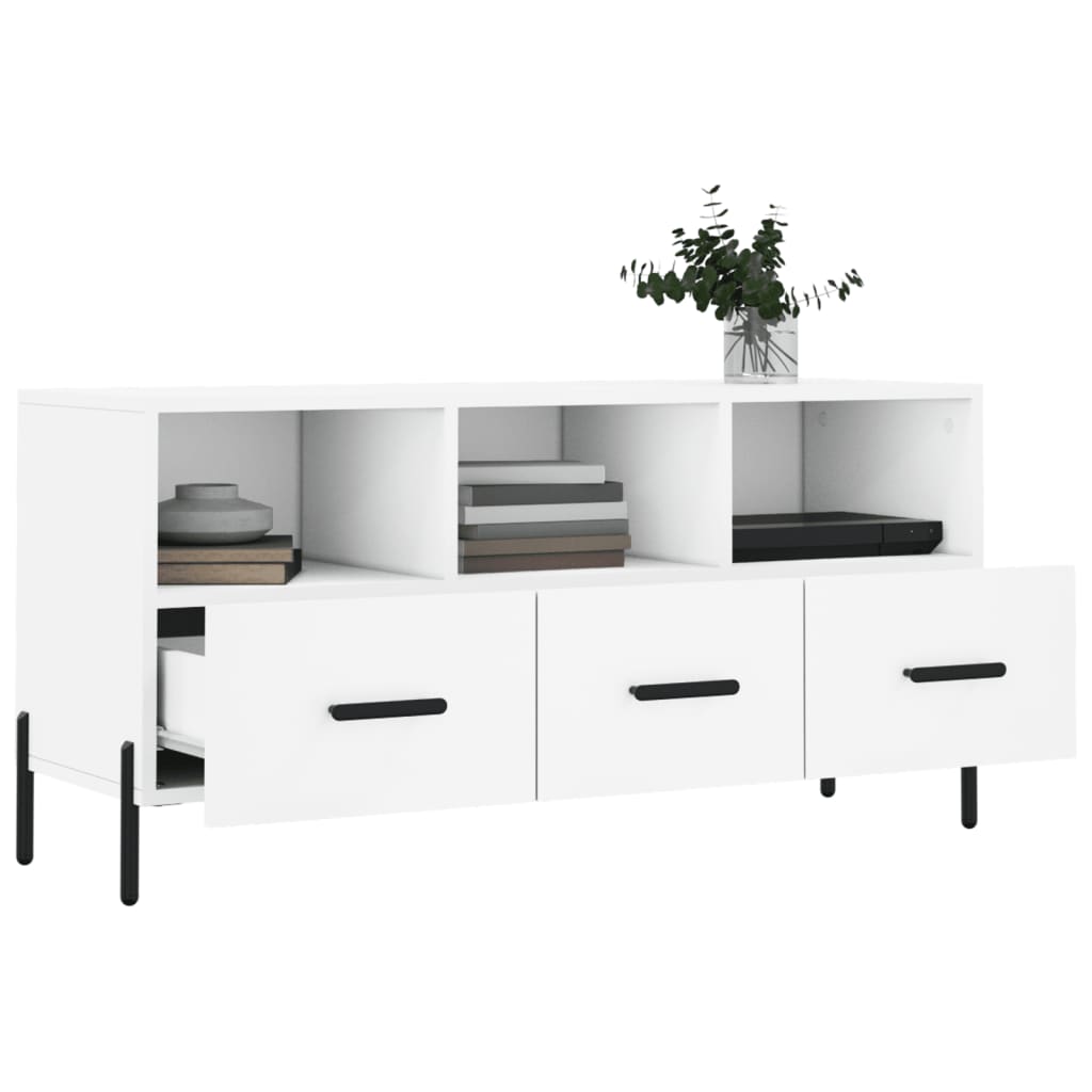 Tv-Meubel 02X36X50 Cm Bewerkt Hout Wit
