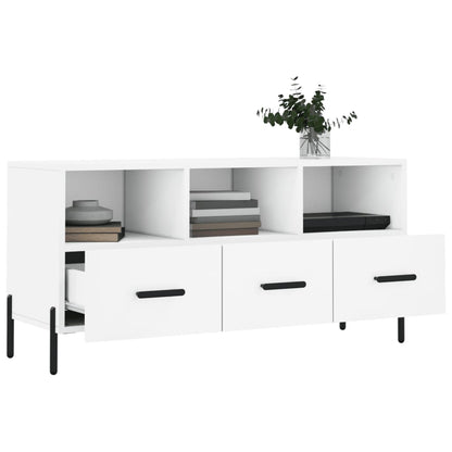 Tv-Meubel 02X36X50 Cm Bewerkt Hout Wit