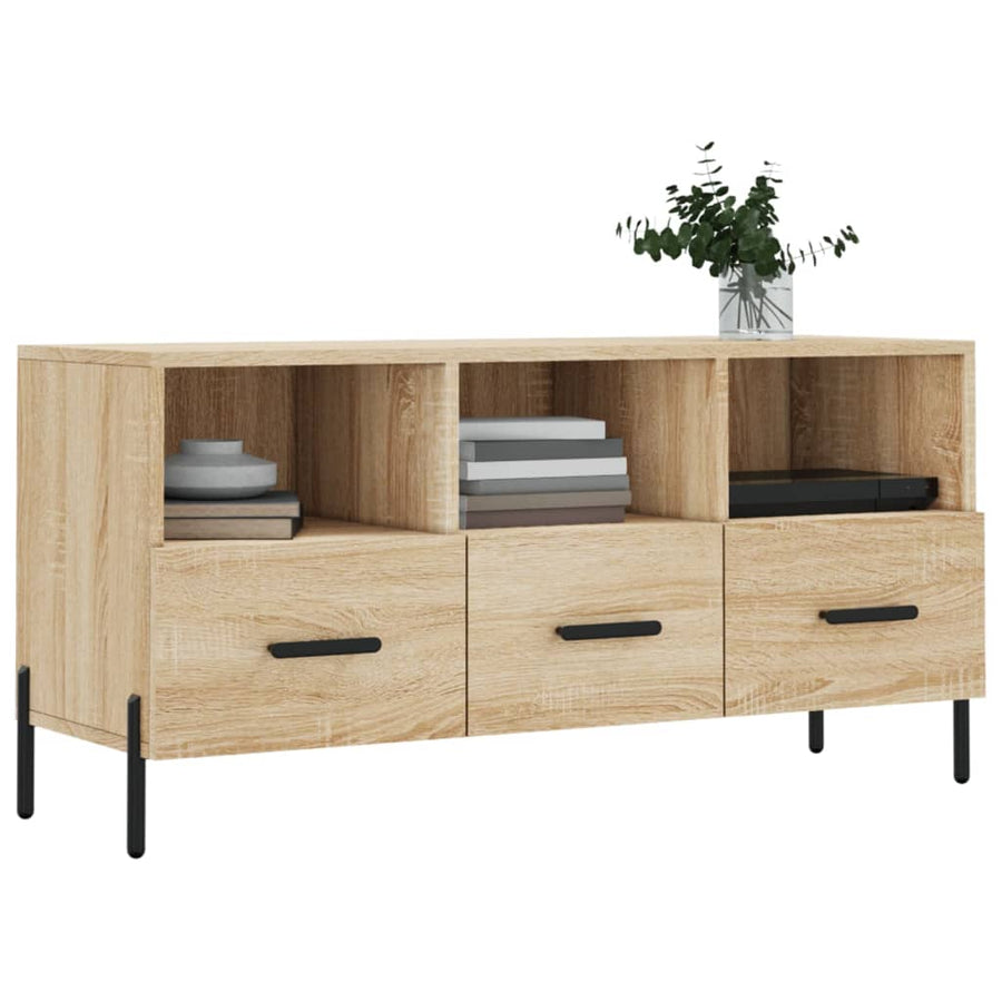 Tv-Meubel 02X36X50 Cm Bewerkt Hout Kleurig Sonoma eiken