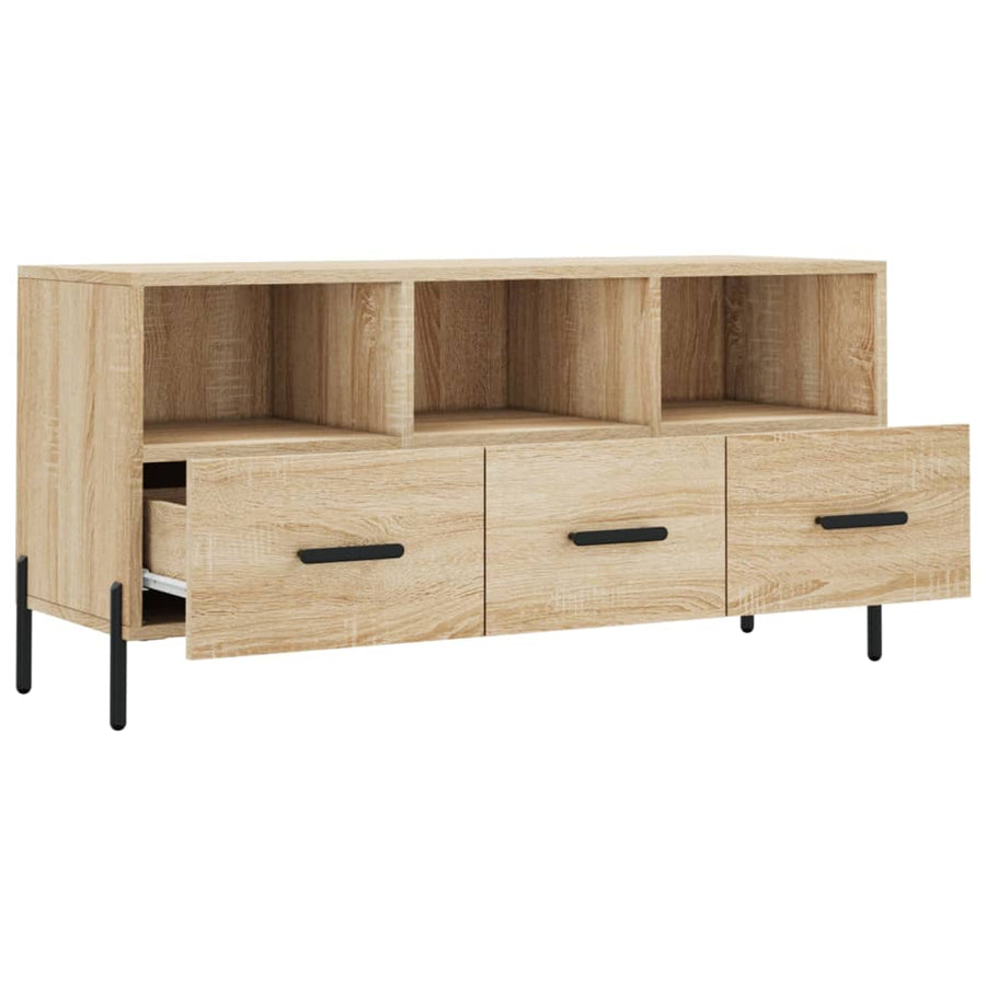 Tv-Meubel 02X36X50 Cm Bewerkt Hout Kleurig Sonoma eiken