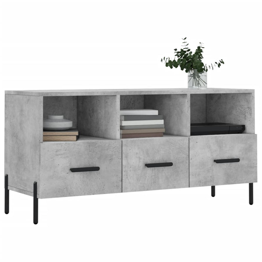Tv-Meubel 02X36X50 Cm Bewerkt Hout Betongrijs