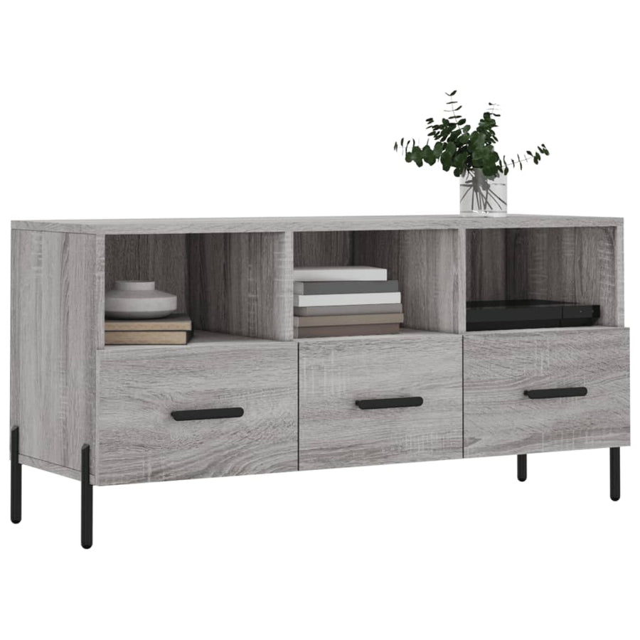 Tv-Meubel 02X36X50 Cm Bewerkt Hout Eikenkleurig Grijs sonoma