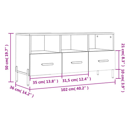 Tv-Meubel 02X36X50 Cm Bewerkt Hout Eikenkleurig Grijs sonoma