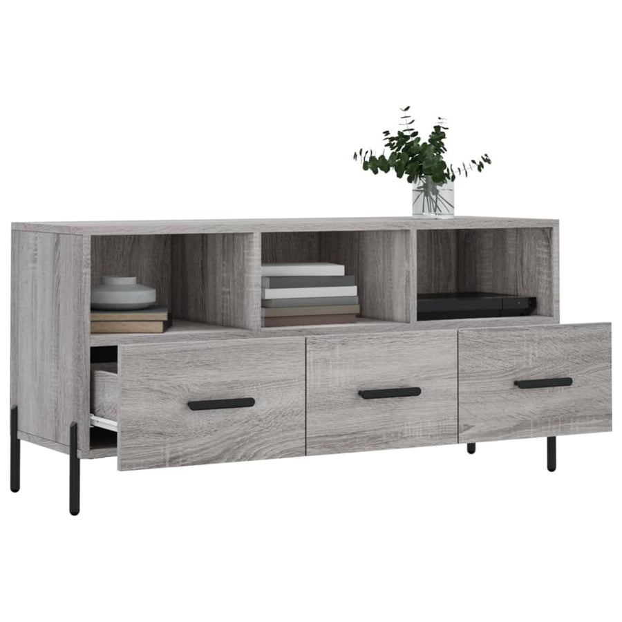 Tv-Meubel 02X36X50 Cm Bewerkt Hout Eikenkleurig Grijs sonoma