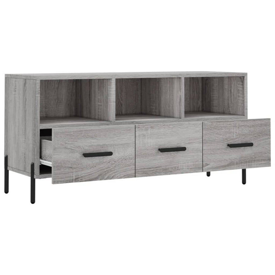 Tv-Meubel 02X36X50 Cm Bewerkt Hout Eikenkleurig Grijs sonoma