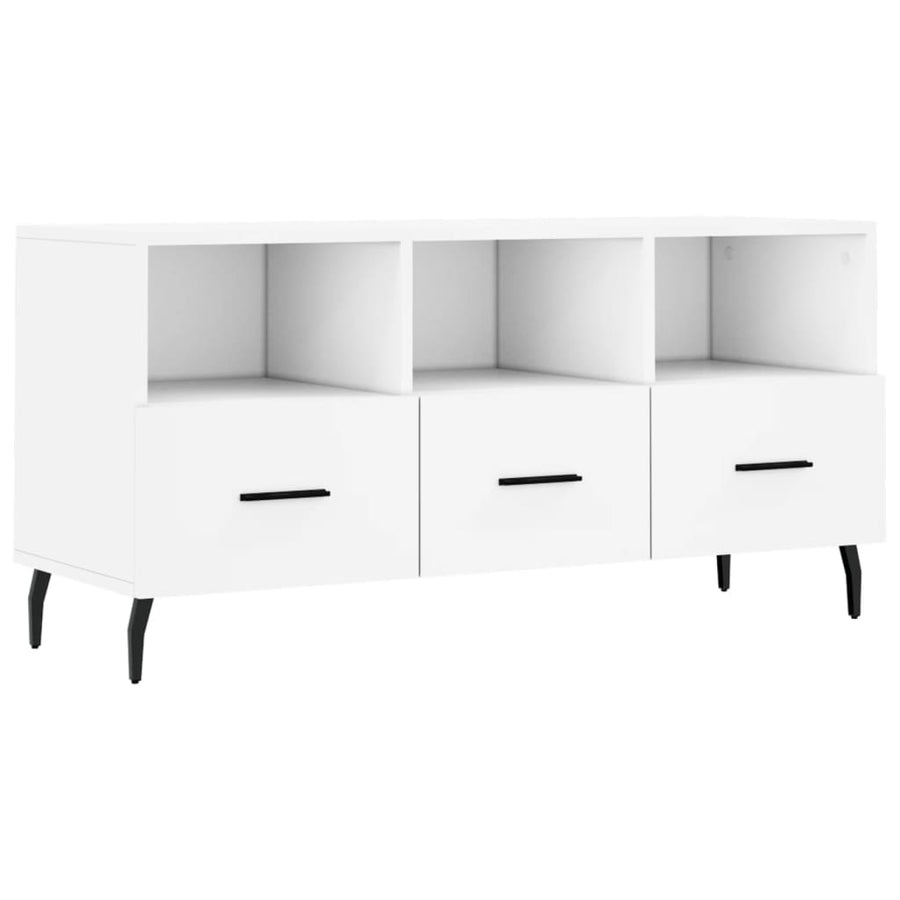 Tv-Meubel 02X36X50 Cm Bewerkt Hout Wit