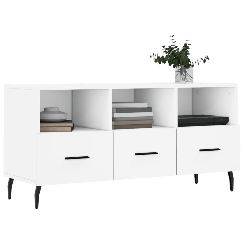 Tv-Meubel 02X36X50 Cm Bewerkt Hout Wit