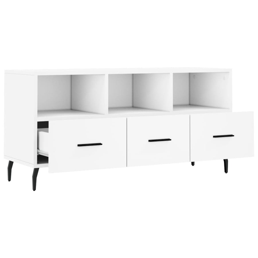 Tv-Meubel 02X36X50 Cm Bewerkt Hout Wit