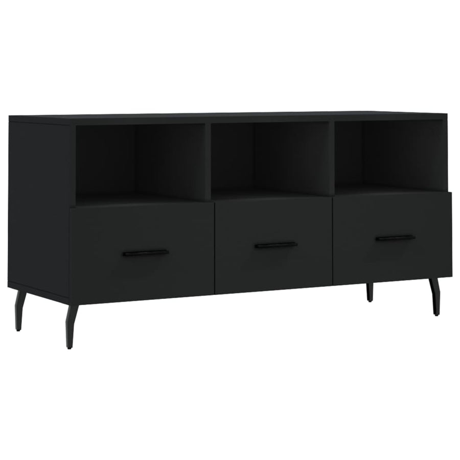 Tv-Meubel 02X36X50 Cm Bewerkt Hout Zwart