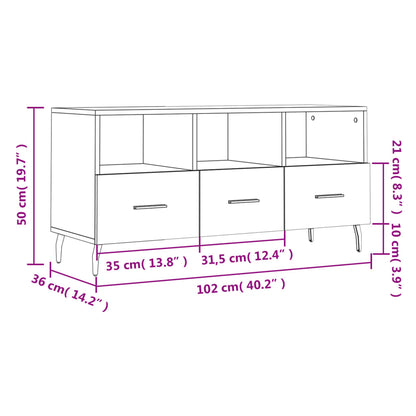Tv-Meubel 02X36X50 Cm Bewerkt Hout Zwart