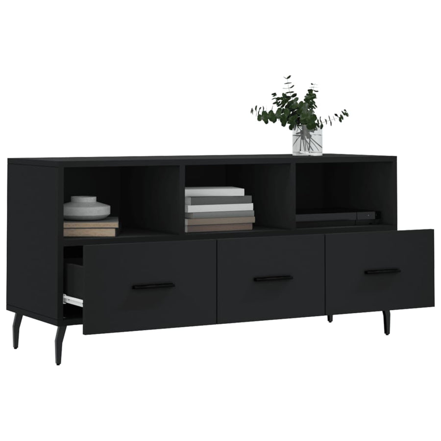 Tv-Meubel 02X36X50 Cm Bewerkt Hout Zwart