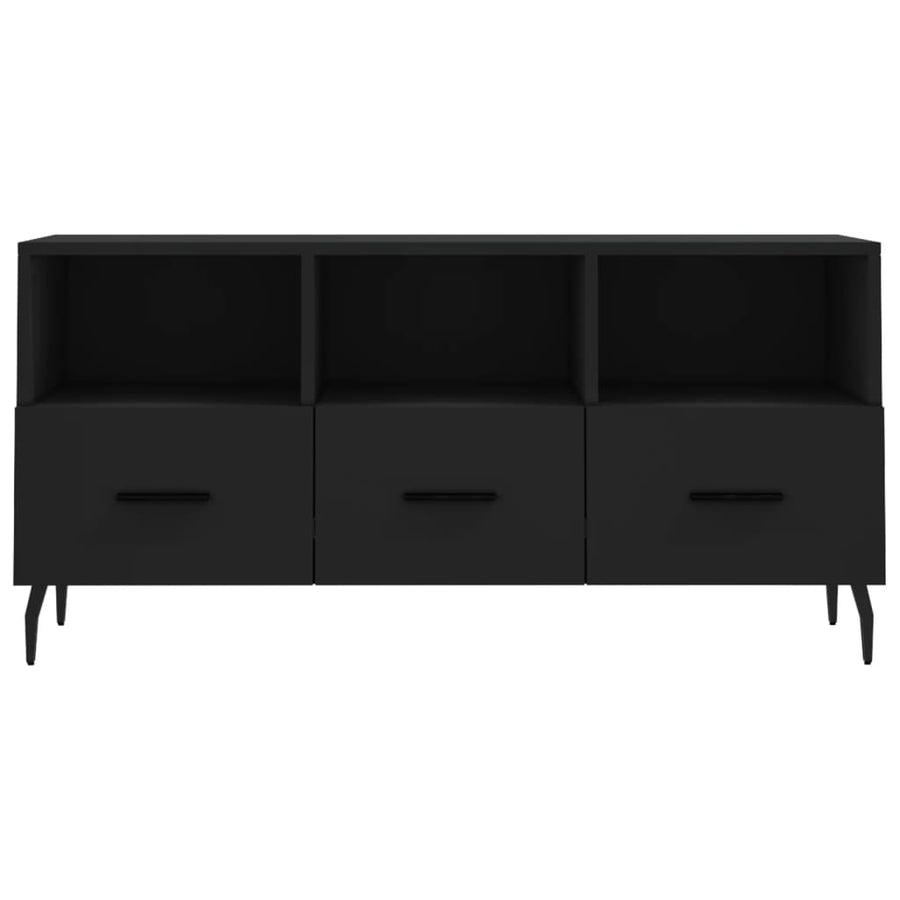 Tv-Meubel 02X36X50 Cm Bewerkt Hout Zwart