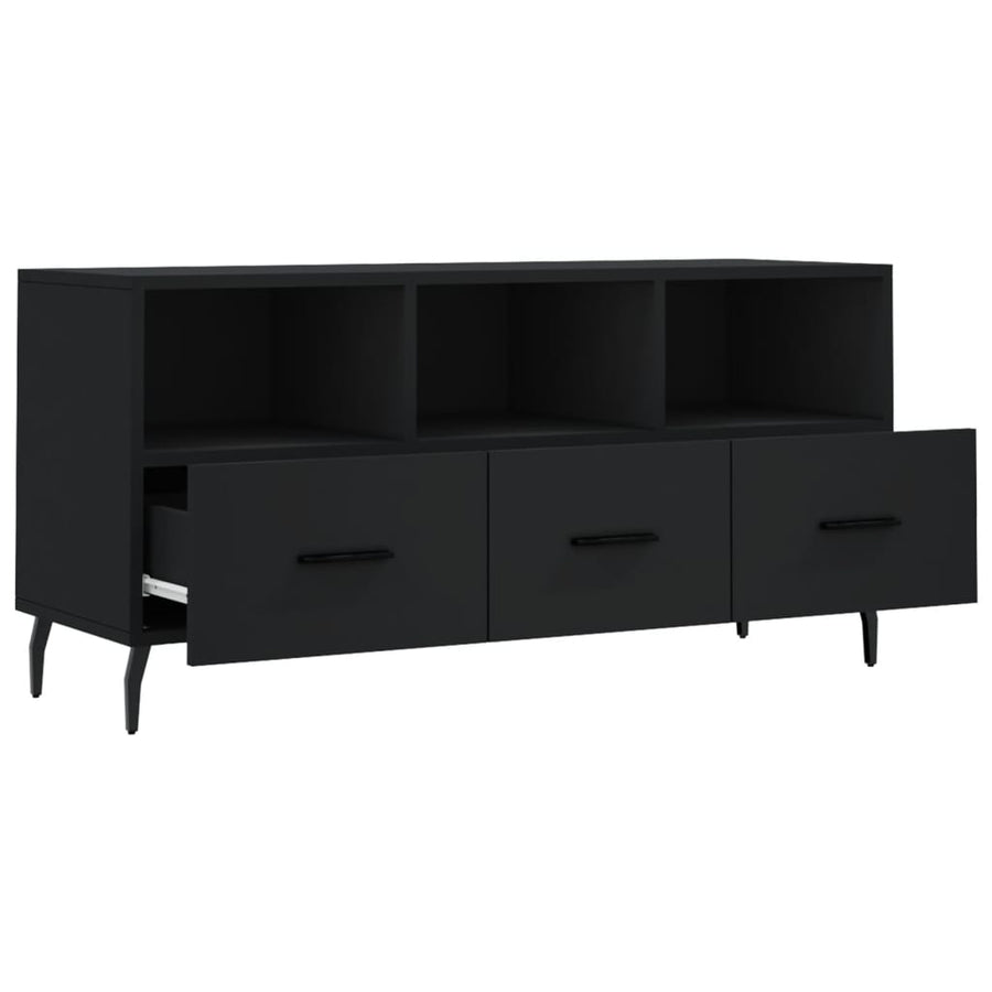 Tv-Meubel 02X36X50 Cm Bewerkt Hout Zwart