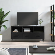 Tv-meubel 102x36x50 cm bewerkt hout zwart wandmontage