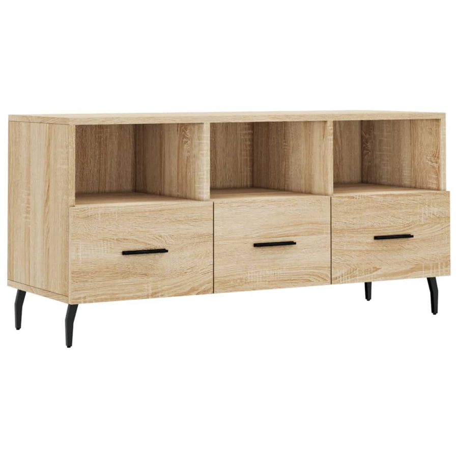 Tv-Meubel 02X36X50 Cm Bewerkt Hout Kleurig Sonoma eiken