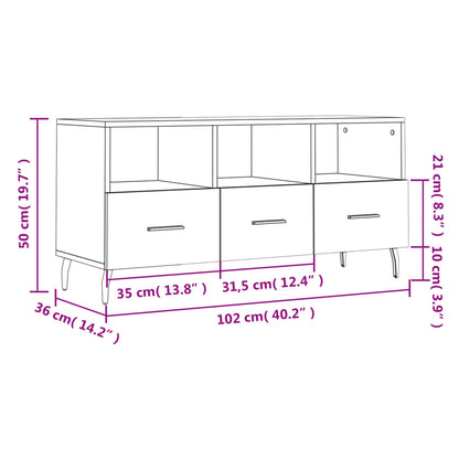 Tv-Meubel 02X36X50 Cm Bewerkt Hout Kleurig Sonoma eiken