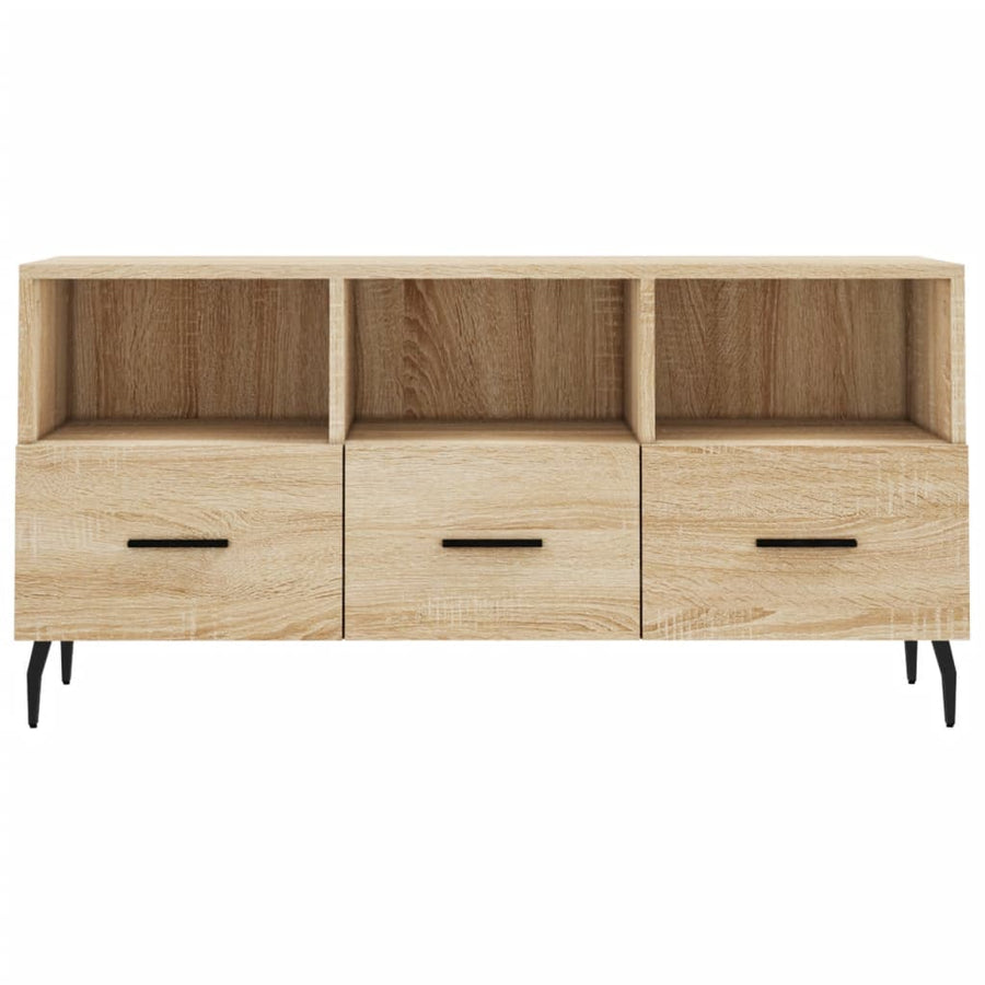 Tv-Meubel 02X36X50 Cm Bewerkt Hout Kleurig Sonoma eiken