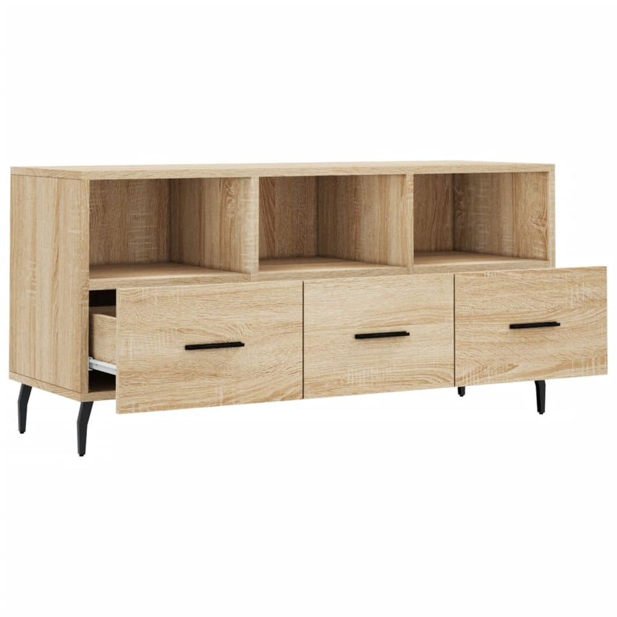 Tv-Meubel 02X36X50 Cm Bewerkt Hout Kleurig Sonoma eiken