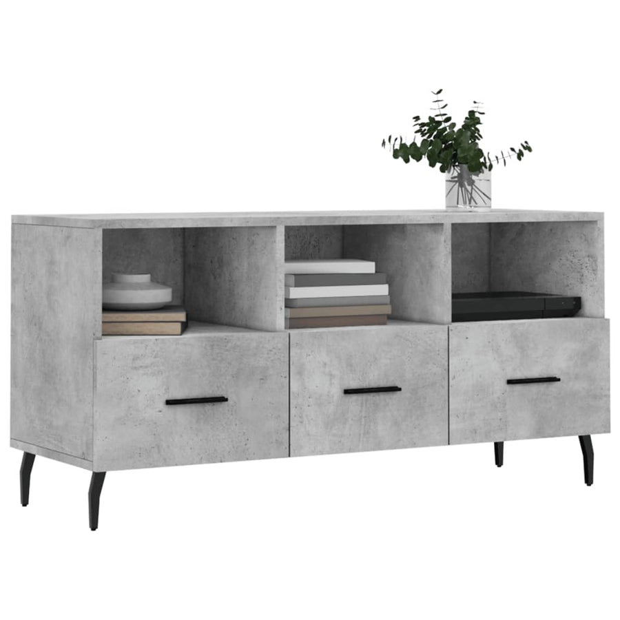 Tv-Meubel 02X36X50 Cm Bewerkt Hout Betongrijs