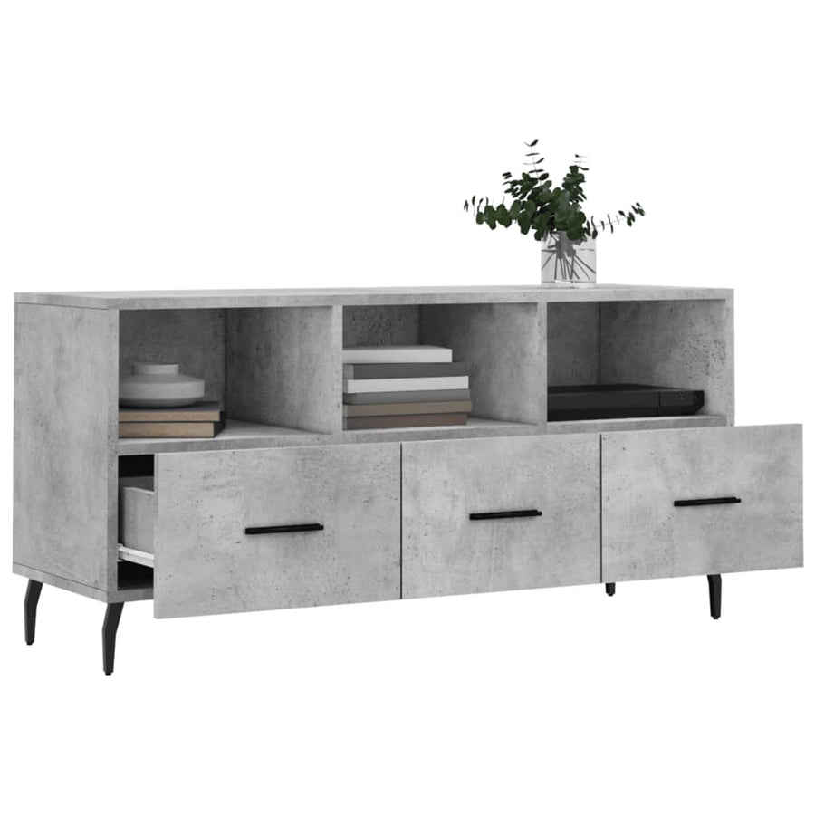 Tv-Meubel 02X36X50 Cm Bewerkt Hout Betongrijs