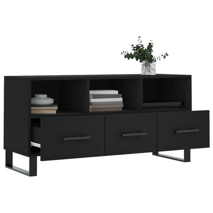 Tv-Meubel 02X36X50 Cm Bewerkt Hout Zwart