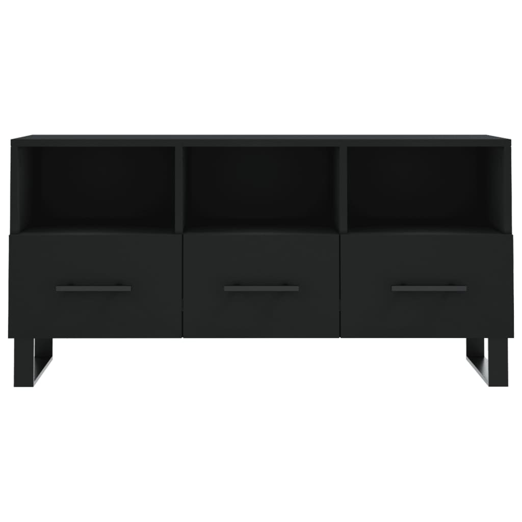Tv-Meubel 02X36X50 Cm Bewerkt Hout Zwart