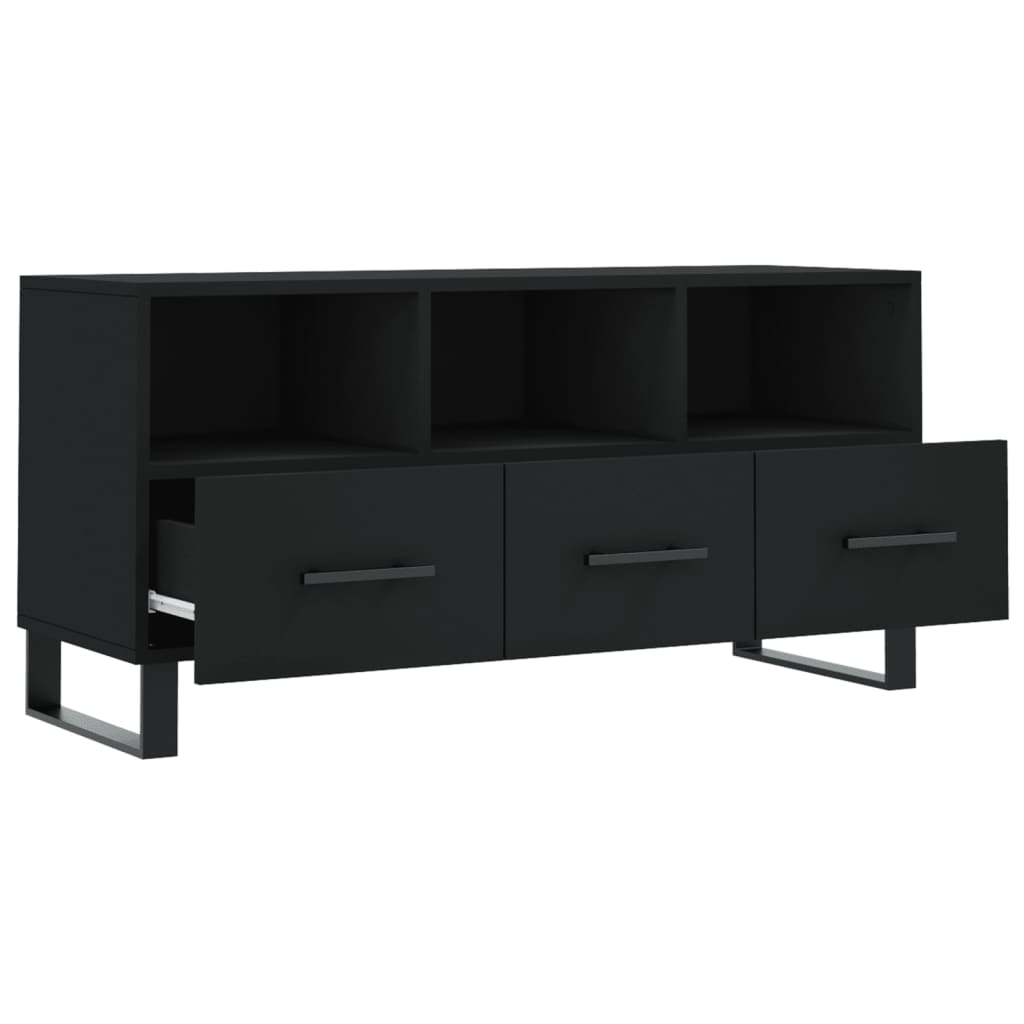 Tv-Meubel 02X36X50 Cm Bewerkt Hout Zwart