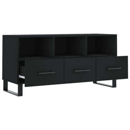 Tv-Meubel 02X36X50 Cm Bewerkt Hout Zwart