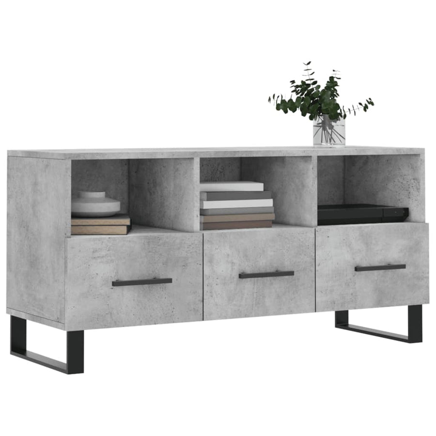 Tv-Meubel 02X36X50 Cm Bewerkt Hout Betongrijs