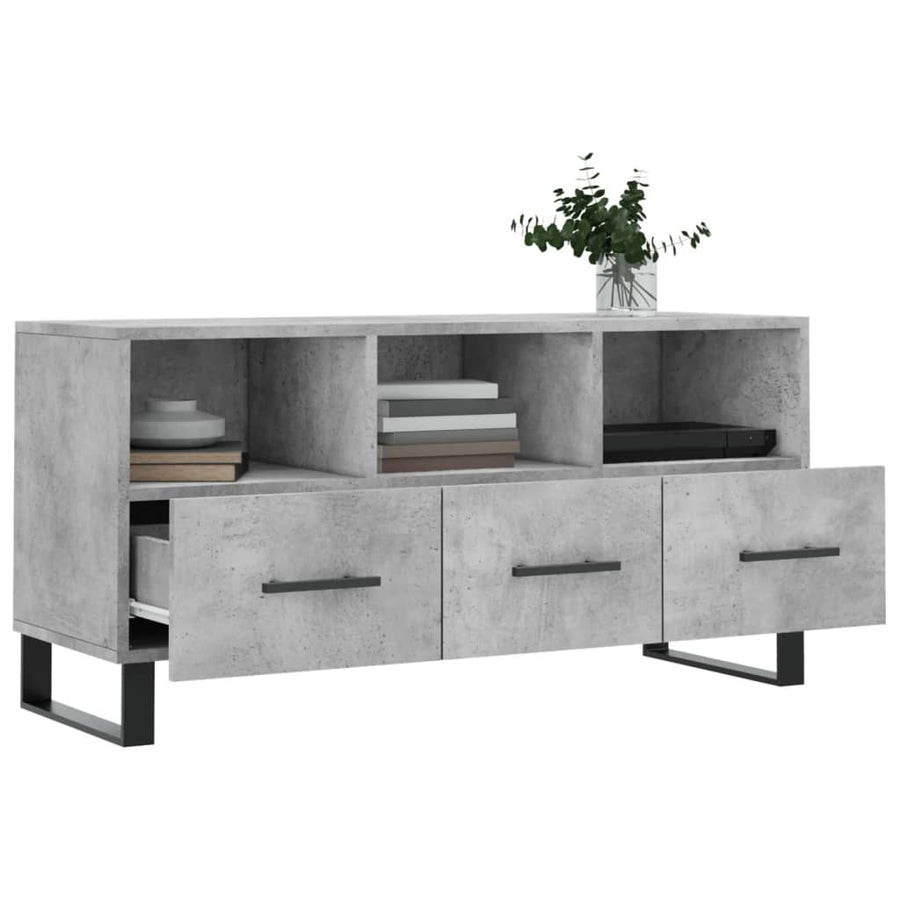 Tv-Meubel 02X36X50 Cm Bewerkt Hout Betongrijs