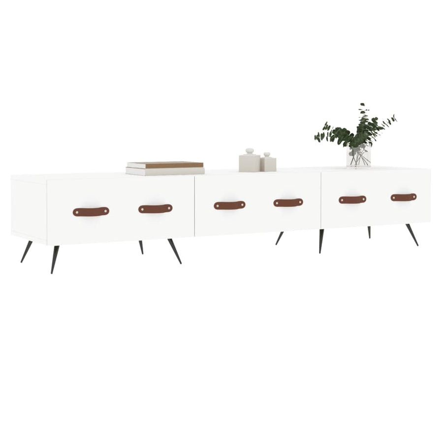 Tv-Meubel 50X36X30 Cm Bewerkt Hout Wit