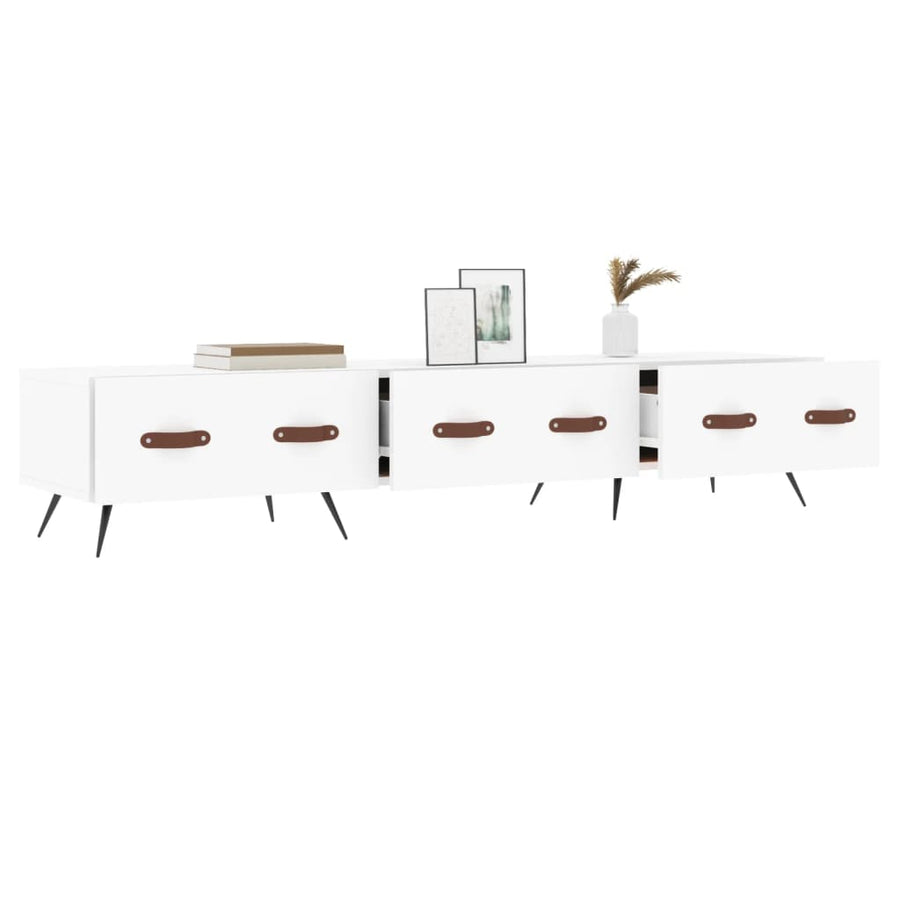Tv-Meubel 50X36X30 Cm Bewerkt Hout Wit