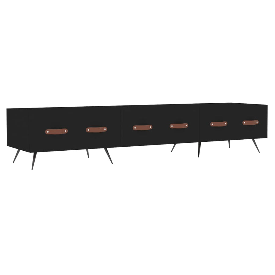 Tv-Meubel 50X36X30 Cm Bewerkt Hout Zwart