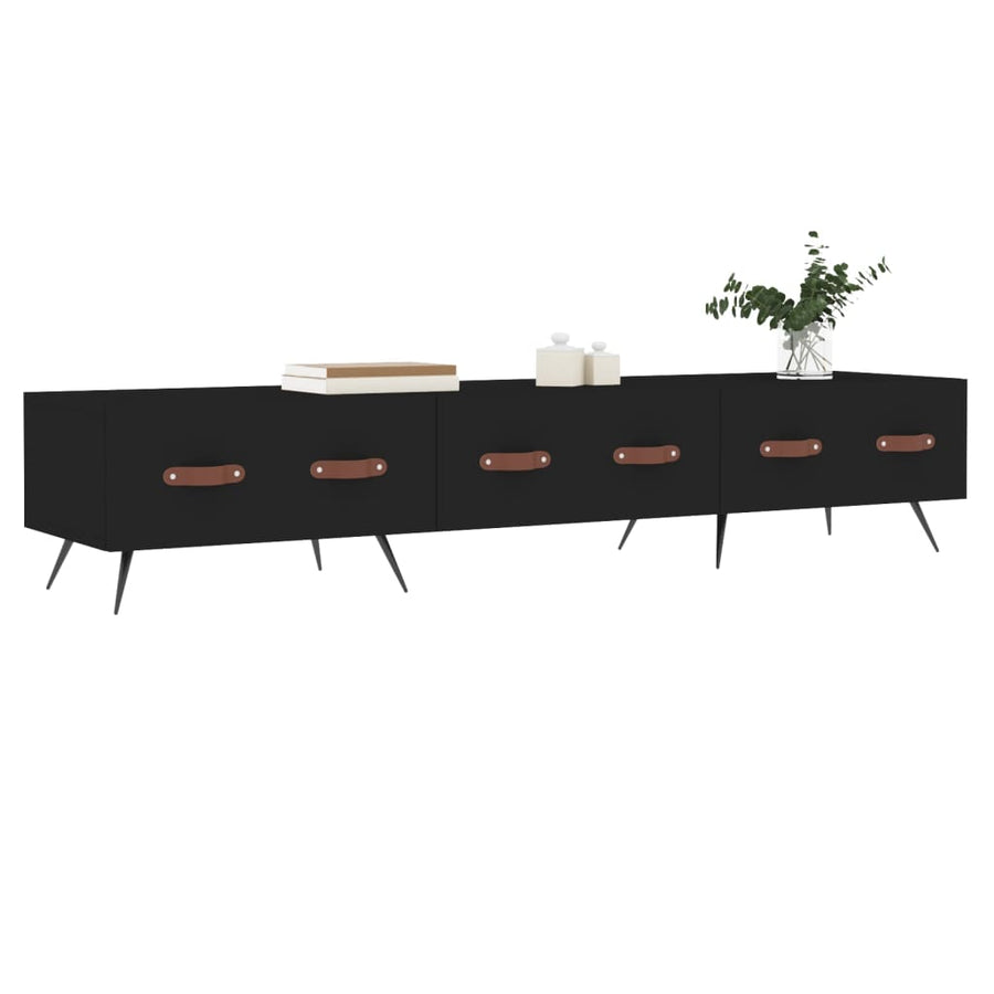Tv-Meubel 50X36X30 Cm Bewerkt Hout Zwart