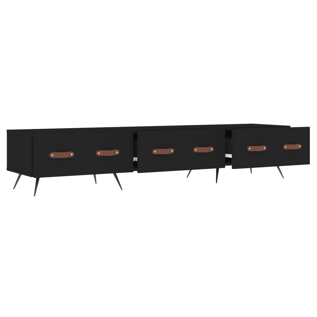 Tv-Meubel 50X36X30 Cm Bewerkt Hout Zwart