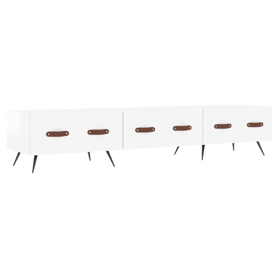 Tv-Meubel 50X36X30 Cm Bewerkt Hout Hoogglans wit