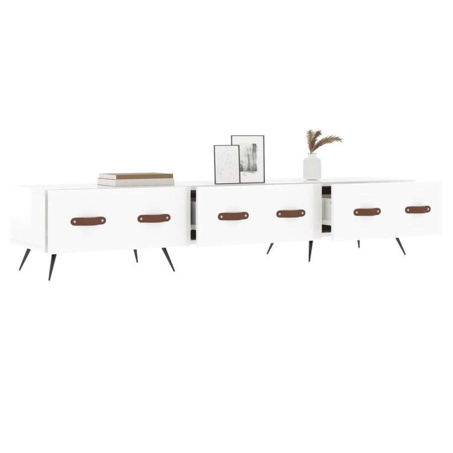 Tv-Meubel 50X36X30 Cm Bewerkt Hout Hoogglans wit