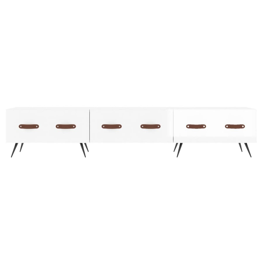 Tv-Meubel 50X36X30 Cm Bewerkt Hout Hoogglans wit