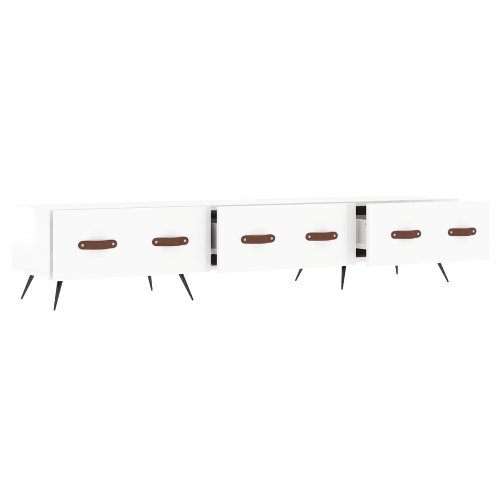 Tv-Meubel 50X36X30 Cm Bewerkt Hout Hoogglans wit