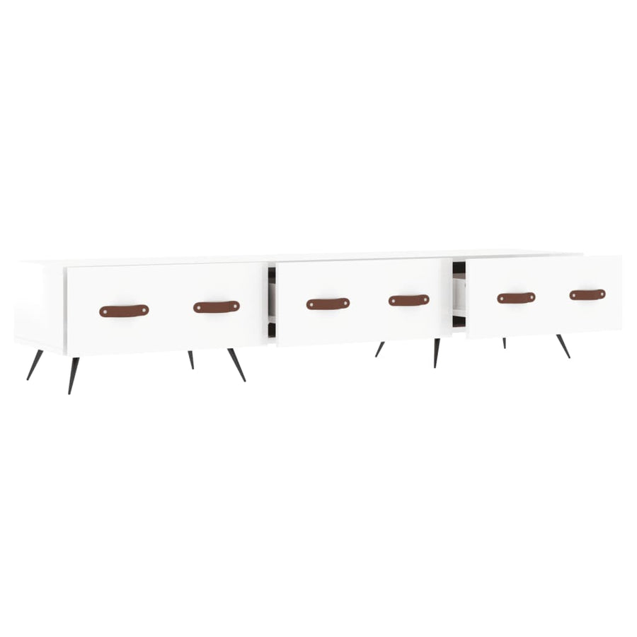Tv-Meubel 50X36X30 Cm Bewerkt Hout Hoogglans wit