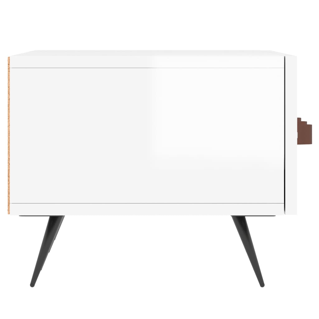 Tv-Meubel 50X36X30 Cm Bewerkt Hout Hoogglans wit