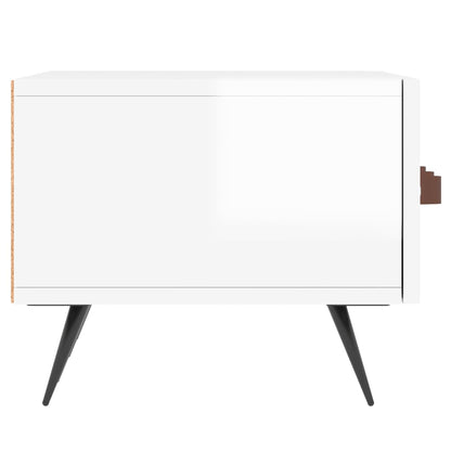Tv-Meubel 50X36X30 Cm Bewerkt Hout Hoogglans wit