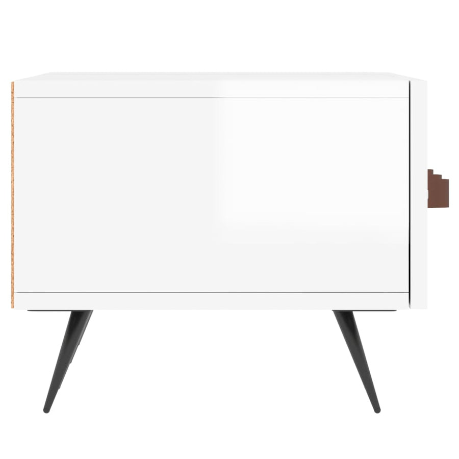 Tv-Meubel 50X36X30 Cm Bewerkt Hout Hoogglans wit