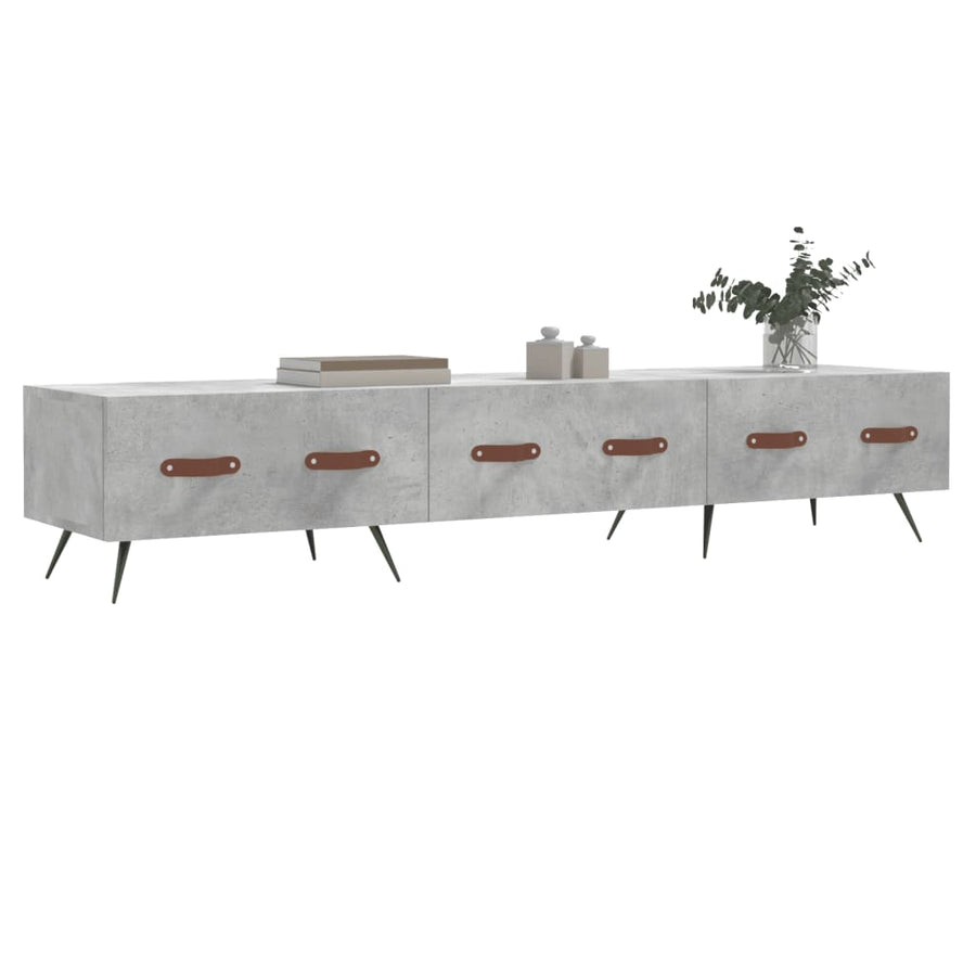 Tv-Meubel 50X36X30 Cm Bewerkt Hout Betongrijs