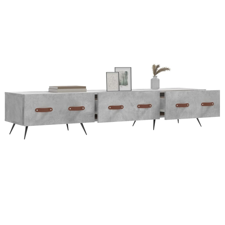Tv-Meubel 50X36X30 Cm Bewerkt Hout Betongrijs